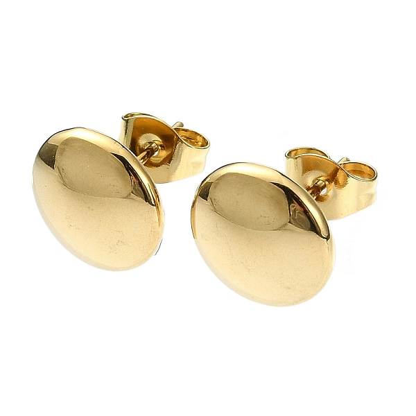 

PandaHall Ion Plating(IP) 201 Stainless Steel Stud Earrings, with 304 Stainless Steel Pins, Plain Flat Round, Real 18K Gold Plated, 10mm 201...