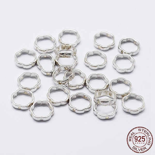 

PandaHall 925 Sterling Silver Bead Frames, Flower, Silver, 8.5x2mm, Hole: 0.8mm, Inner Diameter: 6mm Sterling Silver Flower Silver
