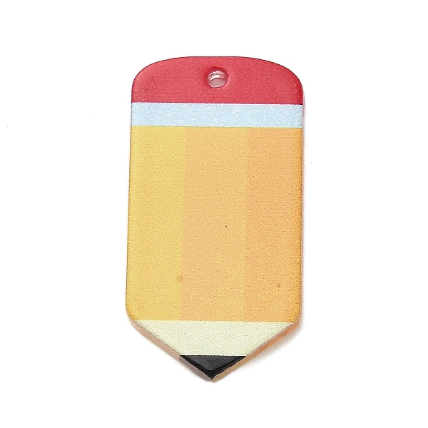 

PandaHall Teachers' Day Double-sided Printed Acrylic Pendants, Pencil, 34x18x2mm, Hole: 1.6mm Acrylic Pencil