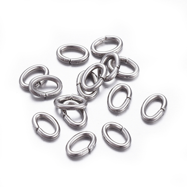 

PandaHall 304 Stainless Steel Open Jump Rings, Oval, Stainless Steel Color, 18 Gauge, 6x4x1mm, Inner Diameter: 2x4mm 304 Stainless Steel