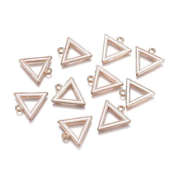 

PandaHall Alloy Enamel Pendants, Inverted Triangle, Golden, White, 17x15.5x1.5mm, Hole: 1.5mm, 10pcs/Bag Alloy+Enamel Triangle White