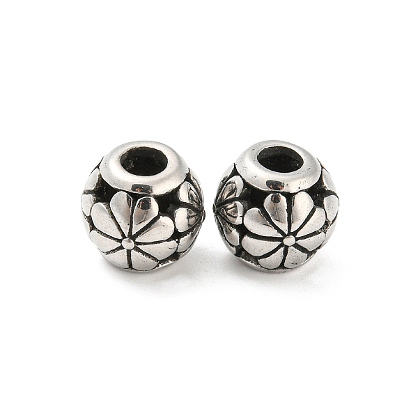 

PandaHall 316 Surgical Stainless Steel Beads, Flower, Antique Silver, 11x10mm, Hole: 4mm 316 Surgical Stainless Steel Flower