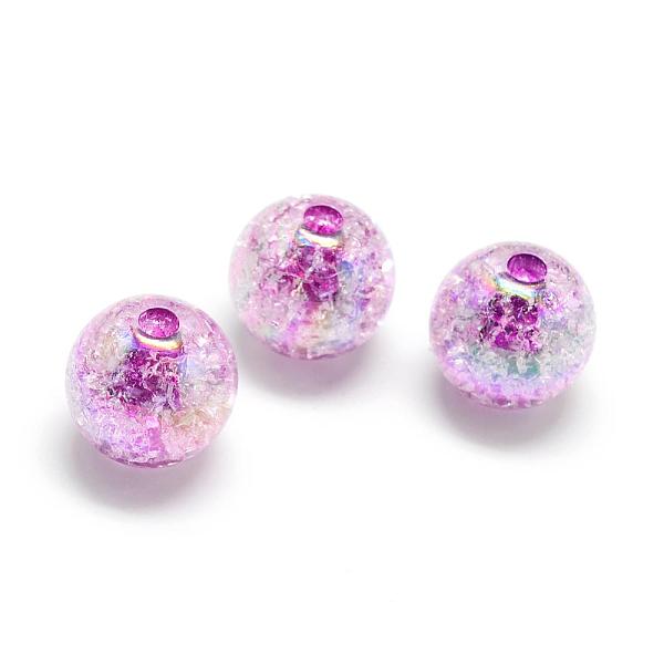 

PandaHall Crackle Style Acrylic Beads, AB Colour, Inside Color, Round, Purple, 16mm, Hole: 4mm, about 215pcs/478g Acrylic Round Purple