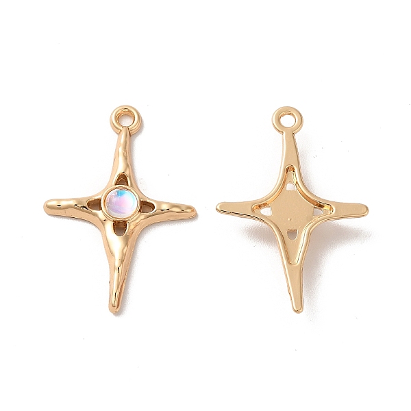 

PandaHall Rack Plating Alloy Resin Pendants, Nickel Free, Star Charms, Golden, 29.5x20x4.5mm, Hole: 1.8mm Alloy+Resin Star