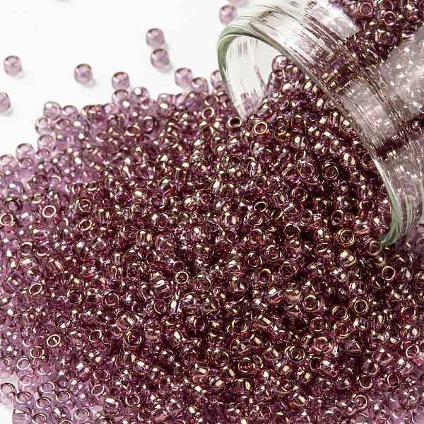 

PandaHall TOHO Round Seed Beads, Japanese Seed Beads, (628) Pink Rose Gold Luster, 11/0, 2.2mm, Hole: 0.8mm, about 50000pcs/pound Glass Pink