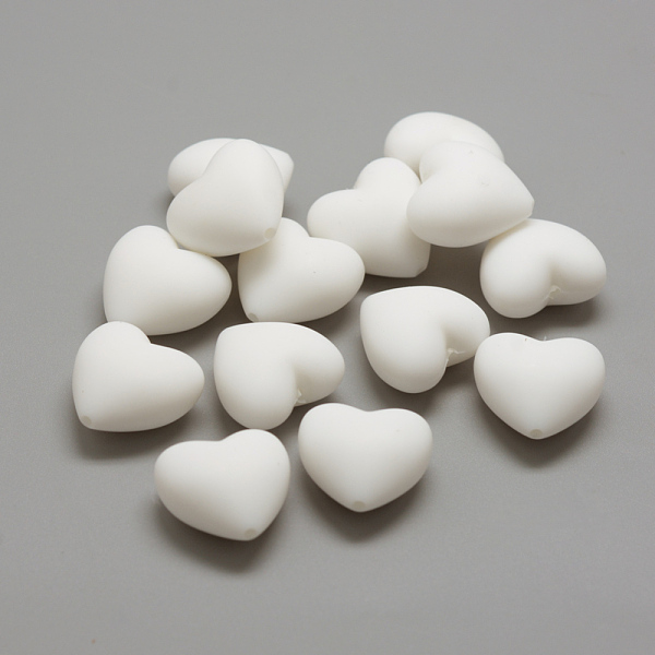 

PandaHall Food Grade Eco-Friendly Silicone Focal Beads, Chewing Beads For Teethers, DIY Nursing Necklaces Making, Heart, White, 19x20x12mm...