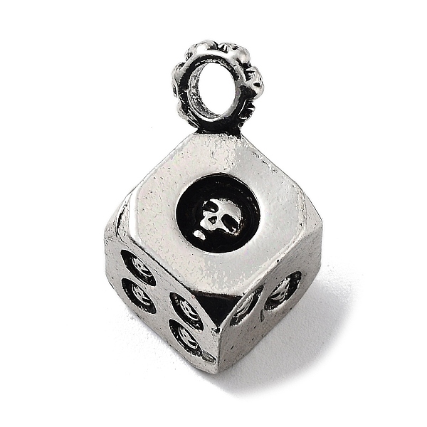

PandaHall Tibetan Style Alloy Pendants, Skull Charms, Dice, 27.5x18x19mm, Hole: 4mm Alloy Dice