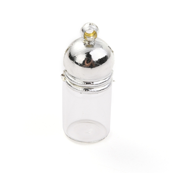 

PandaHall Glass Bottle Pendants, with Plastic Cap, Openable Perfume Bottle, Refillable Bottles, Clear, 29mm, Hole: 2.5mm Glass Bottle Clear