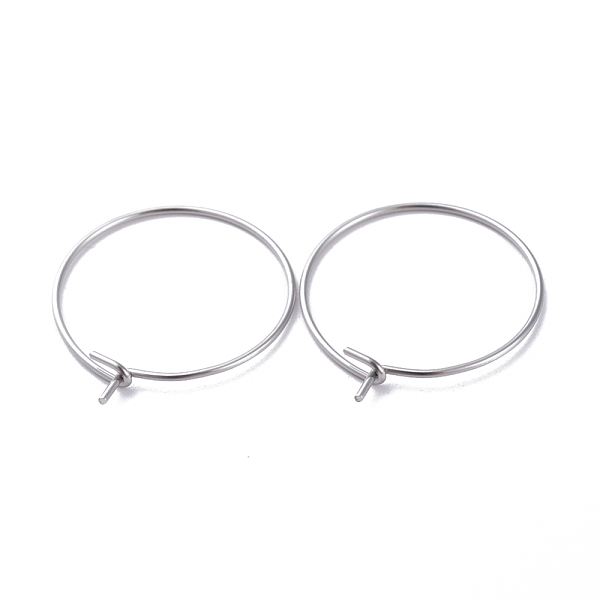 

PandaHall 316 Surgical Stainless Steel Hoop Earring Findings, Wine Glass Charms Findings, Stainless Steel Color, 20x0.7mm 316 Surgical...