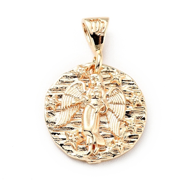 

PandaHall Brass Charms, Textured, Flat Round with Virgo, Golden, 13x2mm, Hole: 3x1.5mm Brass Flat Round