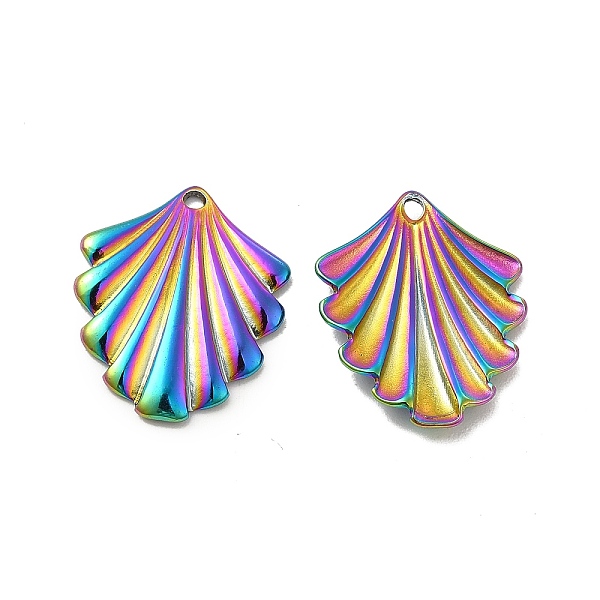 

PandaHall Ion Plating(IP) 304 Stainless Steel Pendants, Leaf Charm, Rainbow Color, 20x16x2mm, Hole: 1.4mm 304 Stainless Steel Leaf