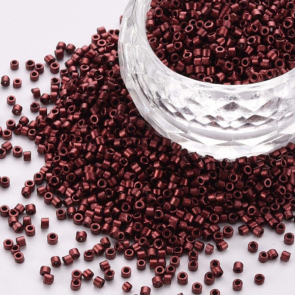 

PandaHall Glass Cylinder Beads, Seed Beads, Metallic Colours, Baking Paint, Round Hole, Brown, 1.5~2x1~2mm, Hole: 0.8mm, about 8000pcs/bag...