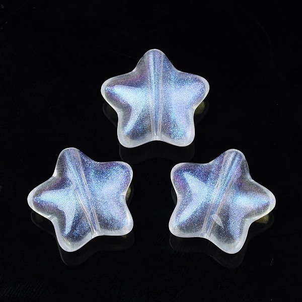 

PandaHall Transparent Acrylic Beads, Glitter Powder, Star, Clear, 19x20x8.5mm, Hole: 2mm Acrylic Star Clear