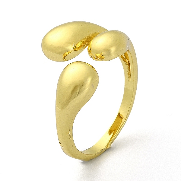 

PandaHall Brass Open Cuff Rings, Teardrop, Real 18K Gold Plated, Inner Diameter: 18mm Brass Teardrop