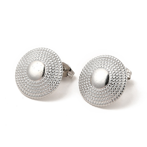 

PandaHall 304 Stainless Steel Stud Earrings, with Vertical Loops, Flat Round, Stainless Steel Color, 15.5mm, Hole: 3mm, Pin: 0.8mm 304...