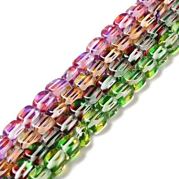 

PandaHall Electroplated Synthetic Moonstone Beads Strands, Dyed, Holographic Beads, Half AB Color Plated, Rectangle, Mixed Color..., Multicolor