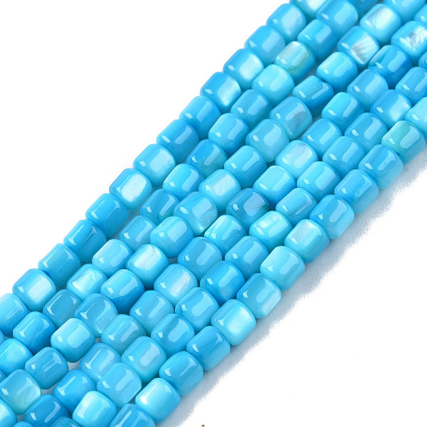 

PandaHall Natural Freshwater Shell Beads Strands, Dyed, Column, Deep Sky Blue, 3.5x3.5mm, Hole: 0.8mm, about 110~113pcs/strand, 14.69...