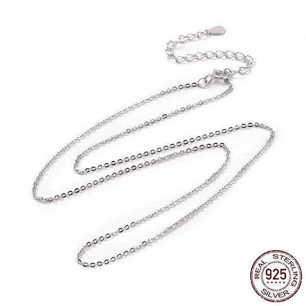 

PandaHall Rhodium Plated 925 Sterling Silver Cable Chains Necklace for Women, Platinum, 15.75 inch(40cm) Sterling Silver