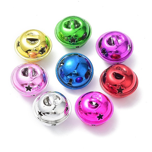 

PandaHall Spray Painted Iron Bell Pendants, Star Bell Charms, Mixed Color, 24x21mm, Hole: 6x3mm Iron Bell Multicolor