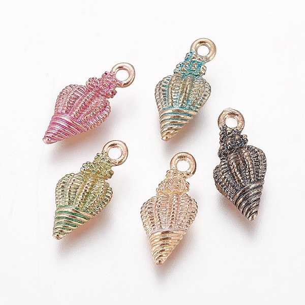 

PandaHall Alloy Enamel Pendants, Conch, Light Gold, Mixed Color, 19.5x9x7~9mm, Hole: 1.4mm Alloy+Enamel Shell Shape Multicolor