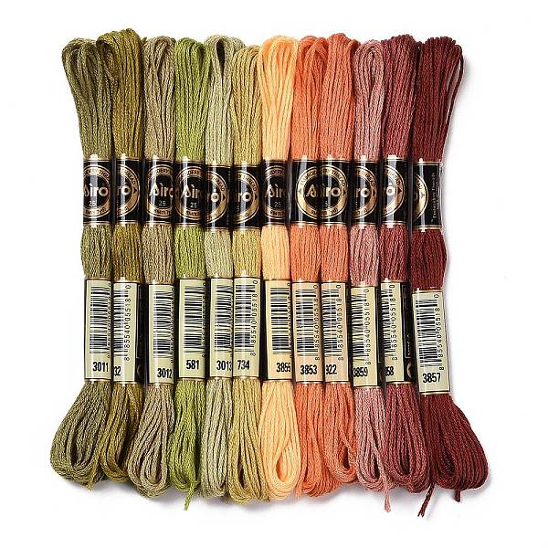 

PandaHall 12 Skeins 12 Colors 6-Ply Polyester Embroidery Floss, Cross Stitch Threads, Autumn Color Series, Mixed Color, 0.5mm, about 8.75..., Multicolor