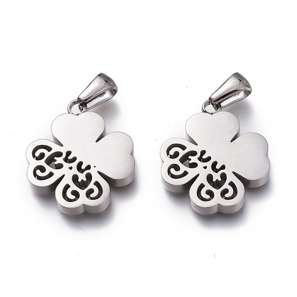 

PandaHall 304 Stainless Steel Pendants, Manual Polishing, Clover, Stainless Steel Color, 21.5x18x3mm, Hole: 6x2.5mm 304 Stainless Steel...