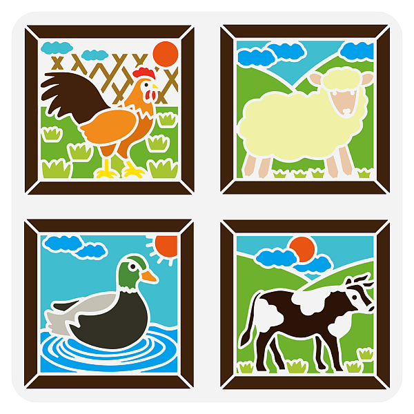 

PandaHall PET Hollow Out Drawing Painting Stencils, for DIY Scrapbook, Photo Album, Other Animal, 30x30cm Plastic Other Animal