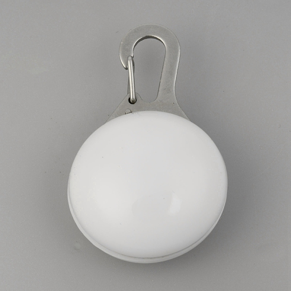 

PandaHall Plastic & Iron LED Collar Light, Carabiner Clip Dog Light, Pet Supplies, Half Round, Built-in Battery, White, 53mm, Pendant...
