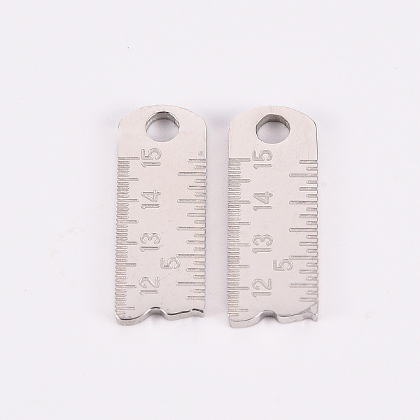 

PandaHall 201 Stainless Steel Pendants for Teachers' Day, Laser Cut, Ruler, Stainless Steel Color, 19.5x7.5x1.5mm, Hole: 2.5mm 201 Stainless...