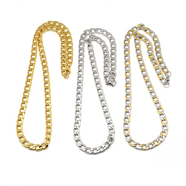 

PandaHall 304 Stainless Steel Curb Chain/Twisted Chain Necklaces, with Lobster Claw Clasps, Mixed Color, 21 inch~22 inch(53.3~55.9cm), 8mm...