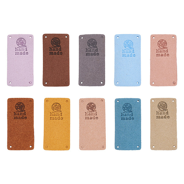 Biyun 60Pcs 10 Colors Microfiber Leather Labels