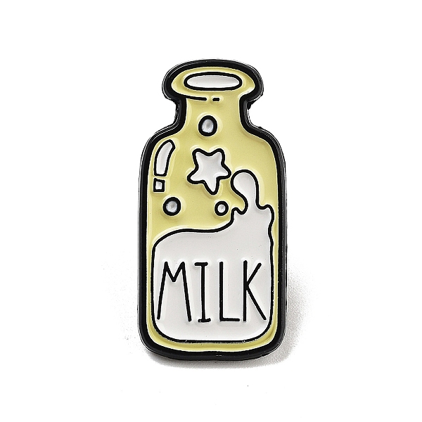

PandaHall Mother Cow Alloy Enamel Brooch, Milk Enamel Pins for Backpack Clothes, Bottle, 30.8x15x1mm Alloy+Enamel Bottle
