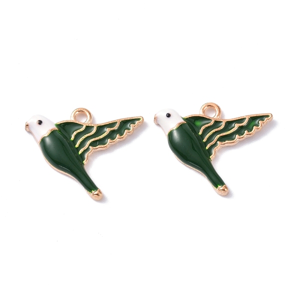 

PandaHall Alloy Enamel Pendant, Light Gold, Bird, Dark Green, 17x20x3mm, Hole: 1.5mm Alloy+Enamel Bird