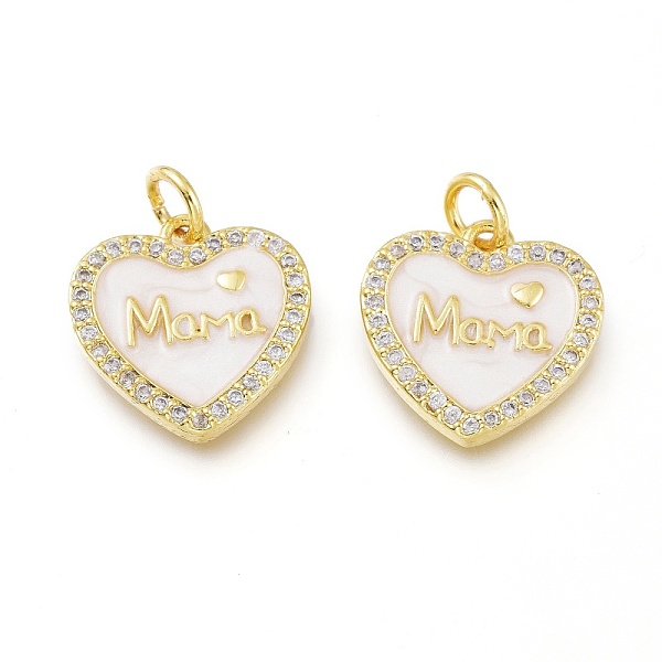 

PandaHall Mother's Day Theme Real 18K Gold Plated Brass Micro Pave Clear Cubic Zirconia Enamel Charms, Long-Lasting Plated, with Jump Rings..., Multicolor