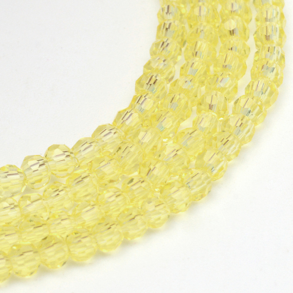 

PandaHall Transparent Glass Bead Strands, Faceted Round, Champagne Yellow, 4~5mm, Hole: 0.5mm, about 93~98pcs/Strand, 14.17~14.57 inch...