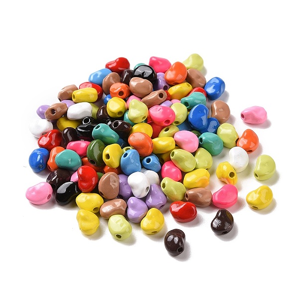 

PandaHall Spray Painted Alloy Beads, Bean, Mixed Color, 7.5x5.5x4.3mm, Hole: 1.2mm Alloy Others Multicolor