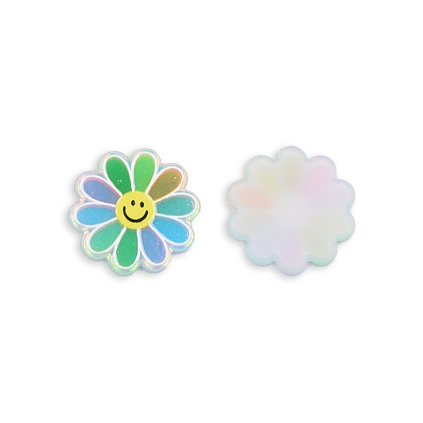 

PandaHall Plate Acrylic Cabochons, with Printed Flower, Colorful, 21.5x21.5x2.5mm Acrylic Flower