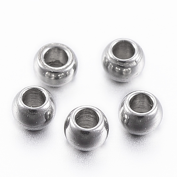 

PandaHall 304 Stainless Steel Beads, Round, Stainless Steel Color, 2x1.2mm, Hole: 1mm 304 Stainless Steel Round