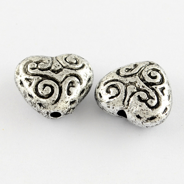 

PandaHall Acrylic Antique Beads, Heart, Antique Silver Color, 14mm long, 13mm wide, 7mm thick, hole: 1.5mm Acrylic Heart Silver