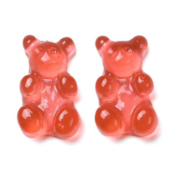 

PandaHall Resin Cabochons, Bear, Orange Red, 12.5x7x4mm Resin Bear Red
