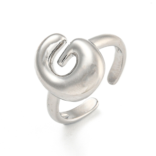 

PandaHall Brass Letter Open Cuff Rings for Women, Adjustable, Platinum, Letter G, 15~16.5x7~16.5mm Brass Letter G