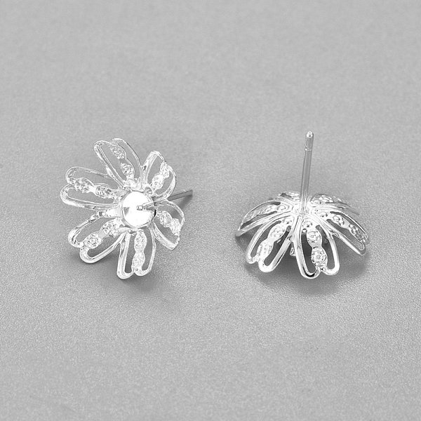 

PandaHall 304 Stainless Steel Ear Stud Components, 6-Petal, Flower, Silver, 15mm, Flower: 14x4.5mm, Tray: 4mm, Pin: 0.7mm 304 Stainless...