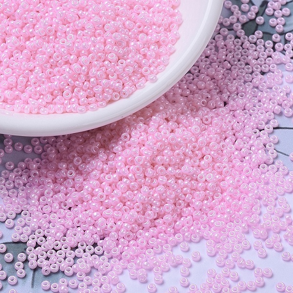 

PandaHall MIYUKI Round Rocailles Beads, Japanese Seed Beads, 11/0, (RR428) Opaque Baby Pink Luster, 2x1.3mm, Hole: 0.8mm, about 1111pcs/10g...
