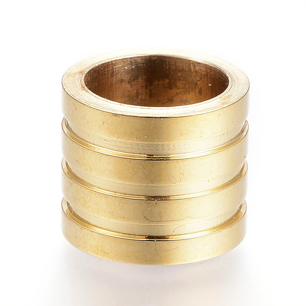 

PandaHall Polished 304 Stainless Steel Beads, Column, Large Hole Grooved Beads, Mixed Color, 11.5x10mm, Hole: 9mm 304 Stainless Steel Column