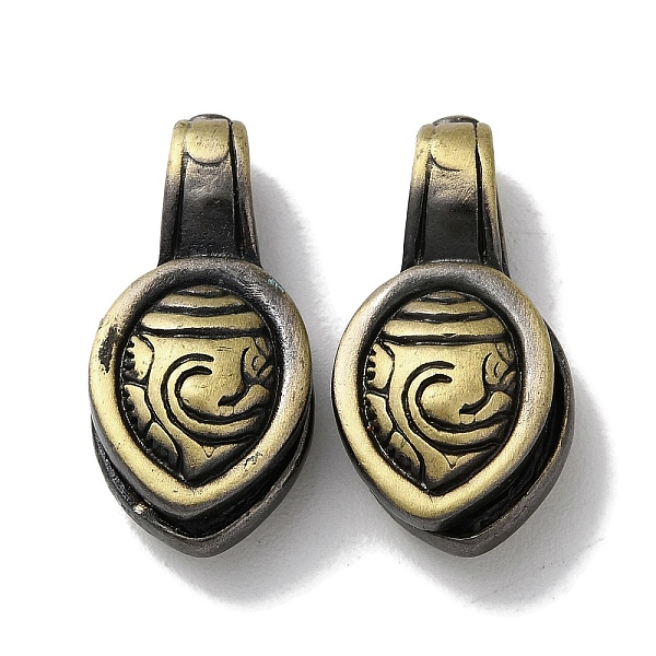 

PandaHall Tibetan Style Brass Pendants, Cadmium Free & Lead Free, Oval, Antique Bronze, 27x13x8mm, Hole: 6.5x3.5mm Brass Oval
