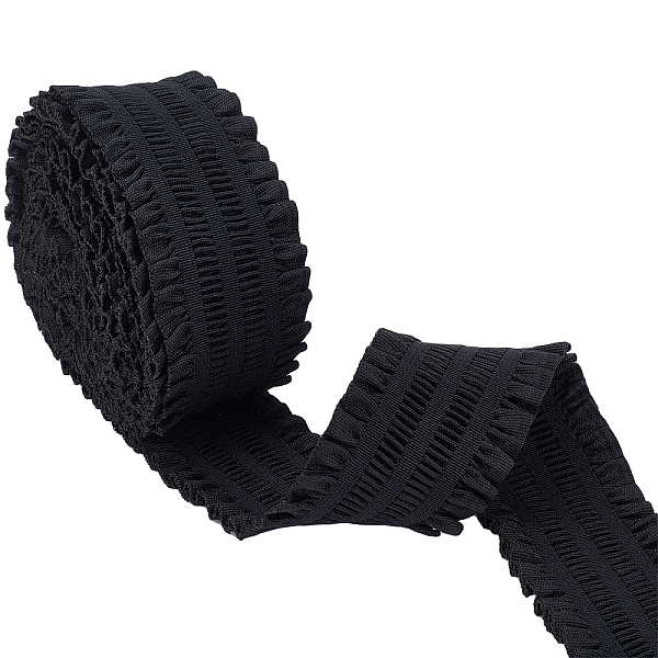 

PandaHall arricraft 5.4 Yards Elastic Ribbon, 2" Wide Polypropylene Fiber Lacework Elastic Cords Black Elastic Spool Fold Over Elastic Trim...
