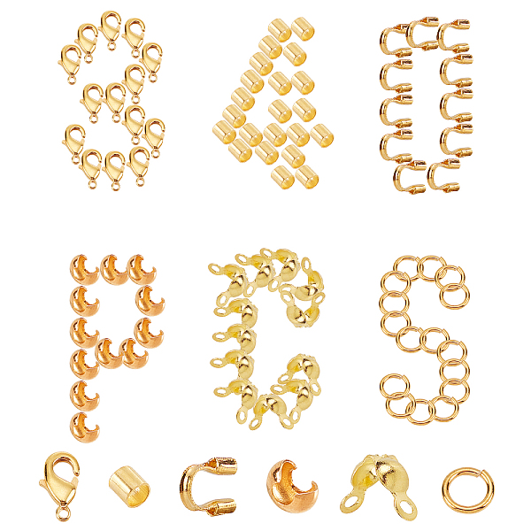 

PandaHall SUNNYCLUE 340Pcs Ending Findings Kits for DIY Jewelry, Including Brass Bead Tips & Crimp Beads & Wire Guardians & Jump Rings &...