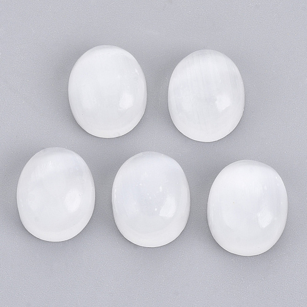 

PandaHall Natural Selenite Cabochons, Oval, 12x10x6mm Selenite Oval