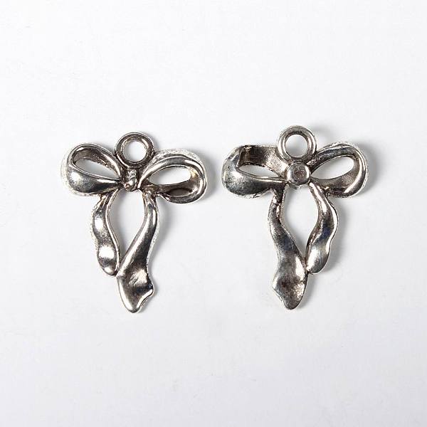 

PandaHall Tibetan Style Alloy Pendants, Bowknot, Lead Free and Cadmium Free, Antique Silver, 23x18x4mm, Hole: 2.5mm Alloy Bowknot