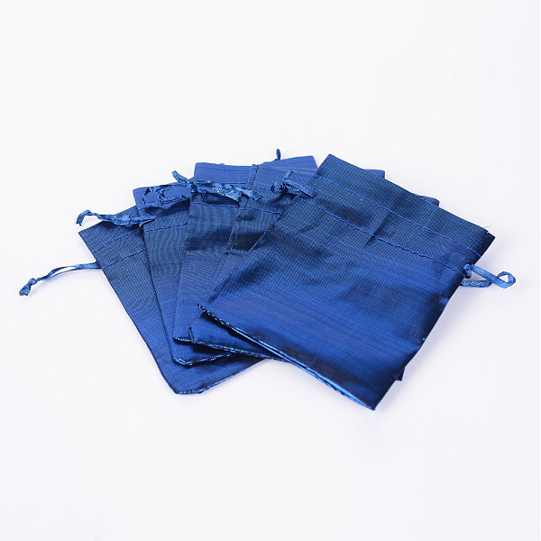 

PandaHall Rectangle Cloth Bags, with Drawstring, Dark Blue, 12x9cm Polyester Blue